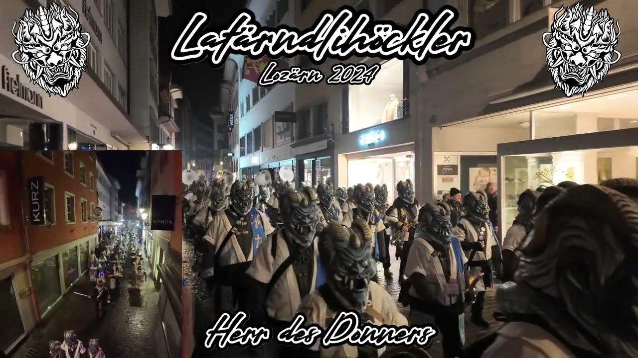 Lat&auml;rndlih&ouml;ckler Loz&auml;rn - G&auml;ssle Fritschi-Tagwach @SchmuDo Fasnacht Loz&auml;rn 2024
