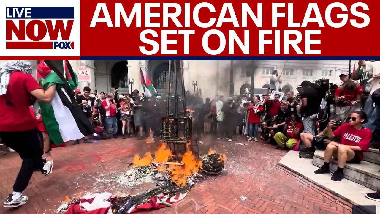 WATCH: American flags burned in protest of Netanyahu speech to Congress | LiveNOW from FOX