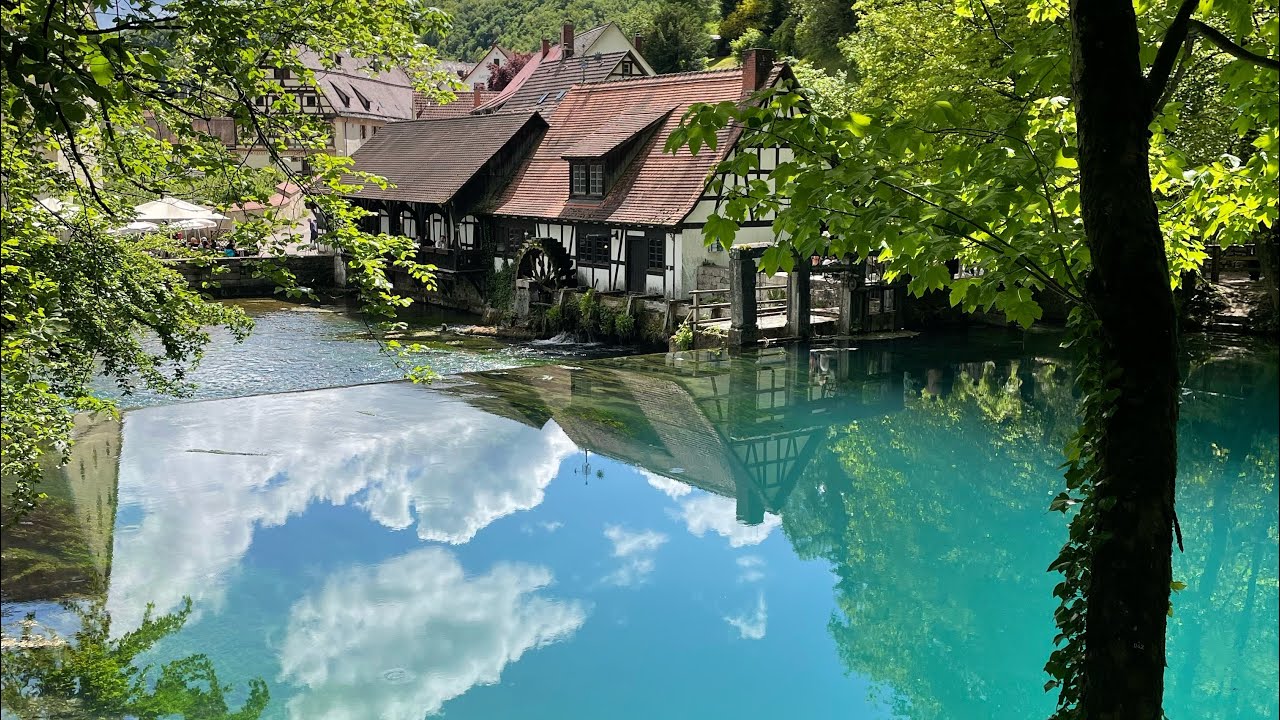 Блаубойрен. Очень красивое озеро! Голубое озеро в Германии. Blautopf.