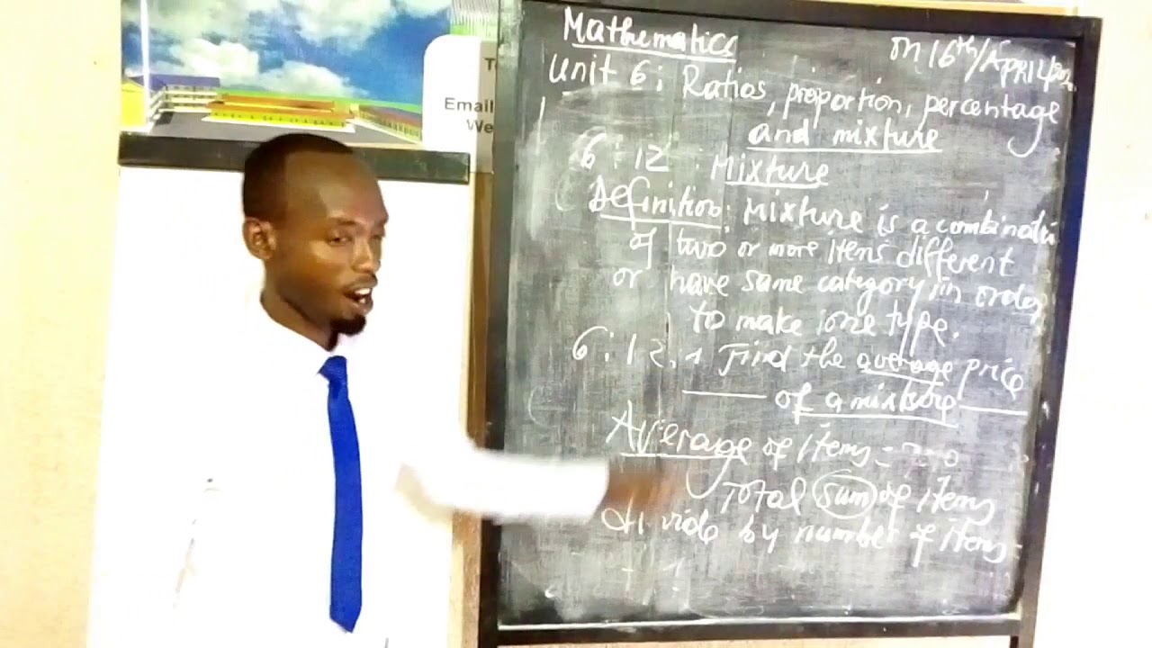 Isomo rya Mathematics P6 Unit 6.12.1 AVERAGE PRICE OF A MIXTURE