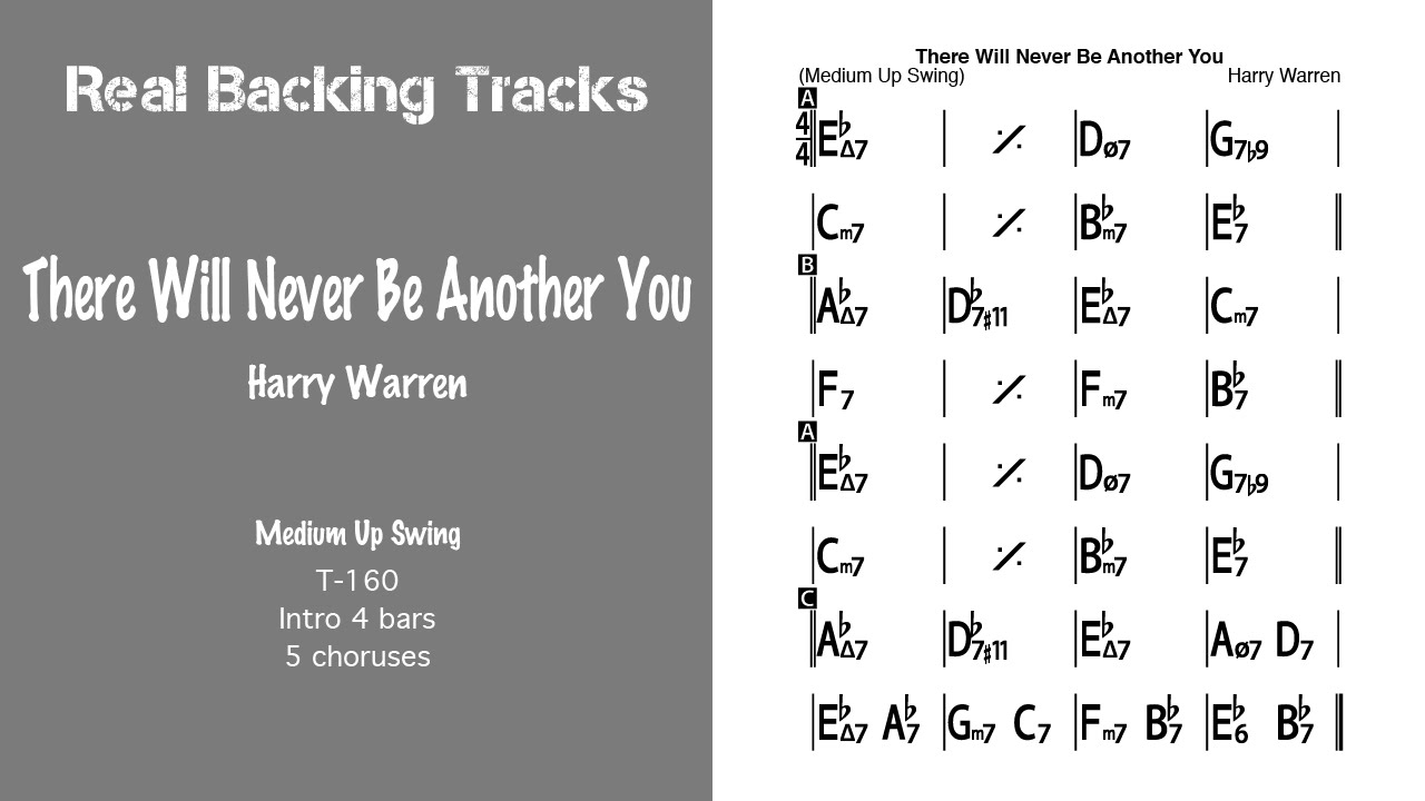 There Will Never Be Another You - Real Jazz Backing Track - Jazz Play Along -