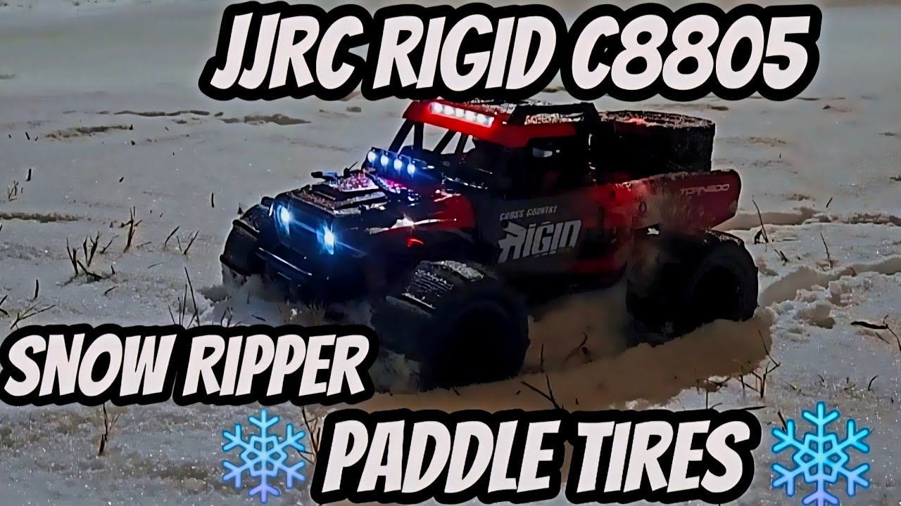 Quick Snow Test at Night  | JJRC Rigid Brushed Desert Truck |