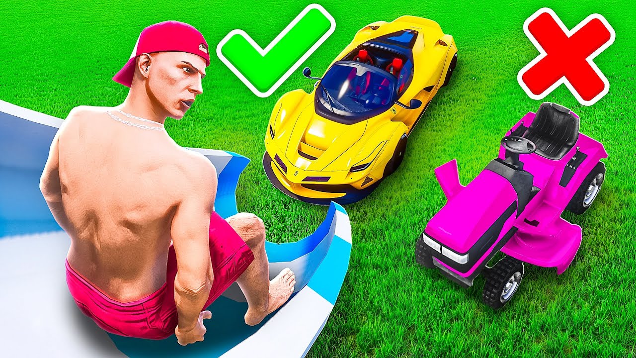 WASSERRUTSCHE entscheidet ZUFÄLLIGES AUTO in GTA 5! 💦🚗
