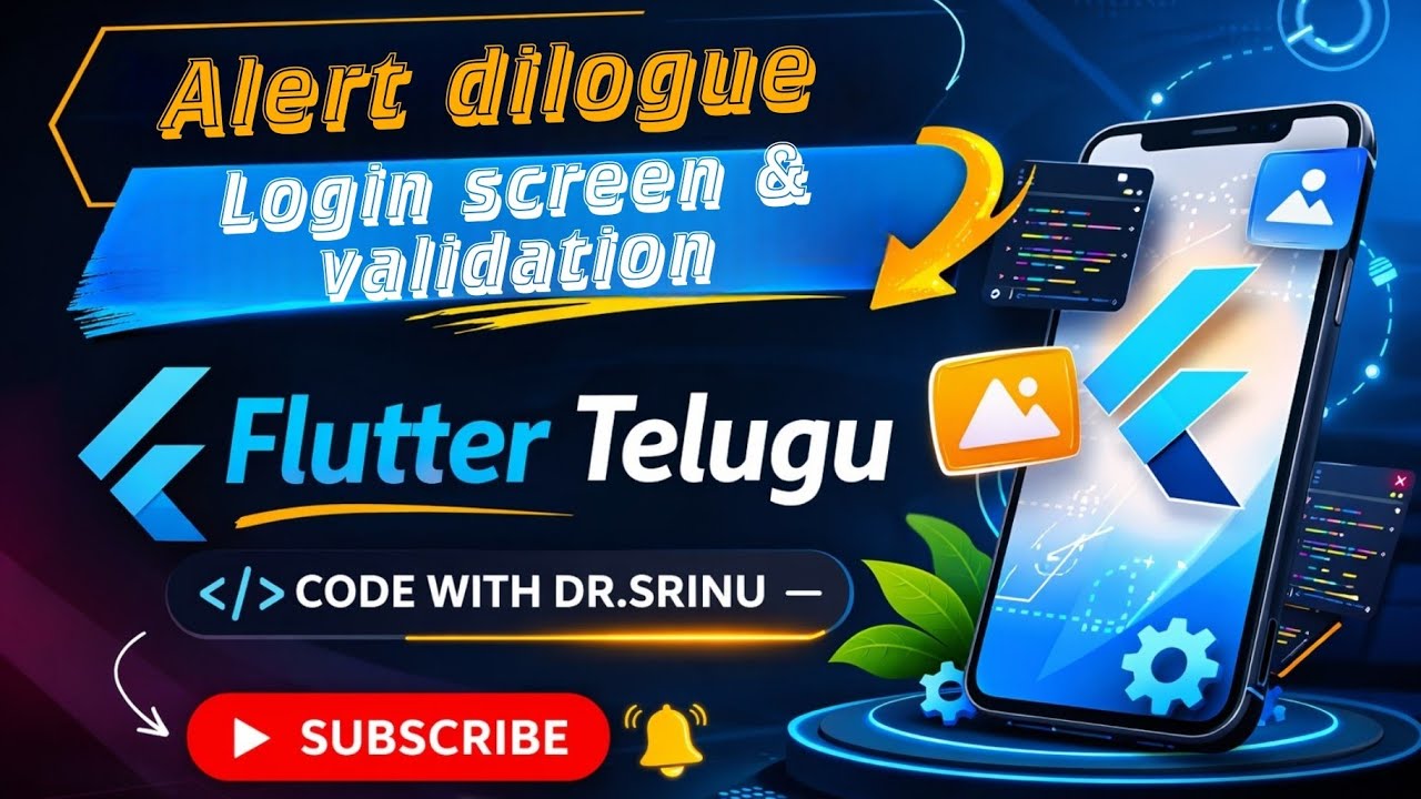 flutter Alert Dialog and Login Screen Validation #9th video AlertDialog and Login Screen