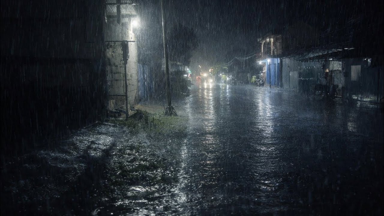NIGHT HEAVY RAIN IN THE VILLAGE ‼️🌧️