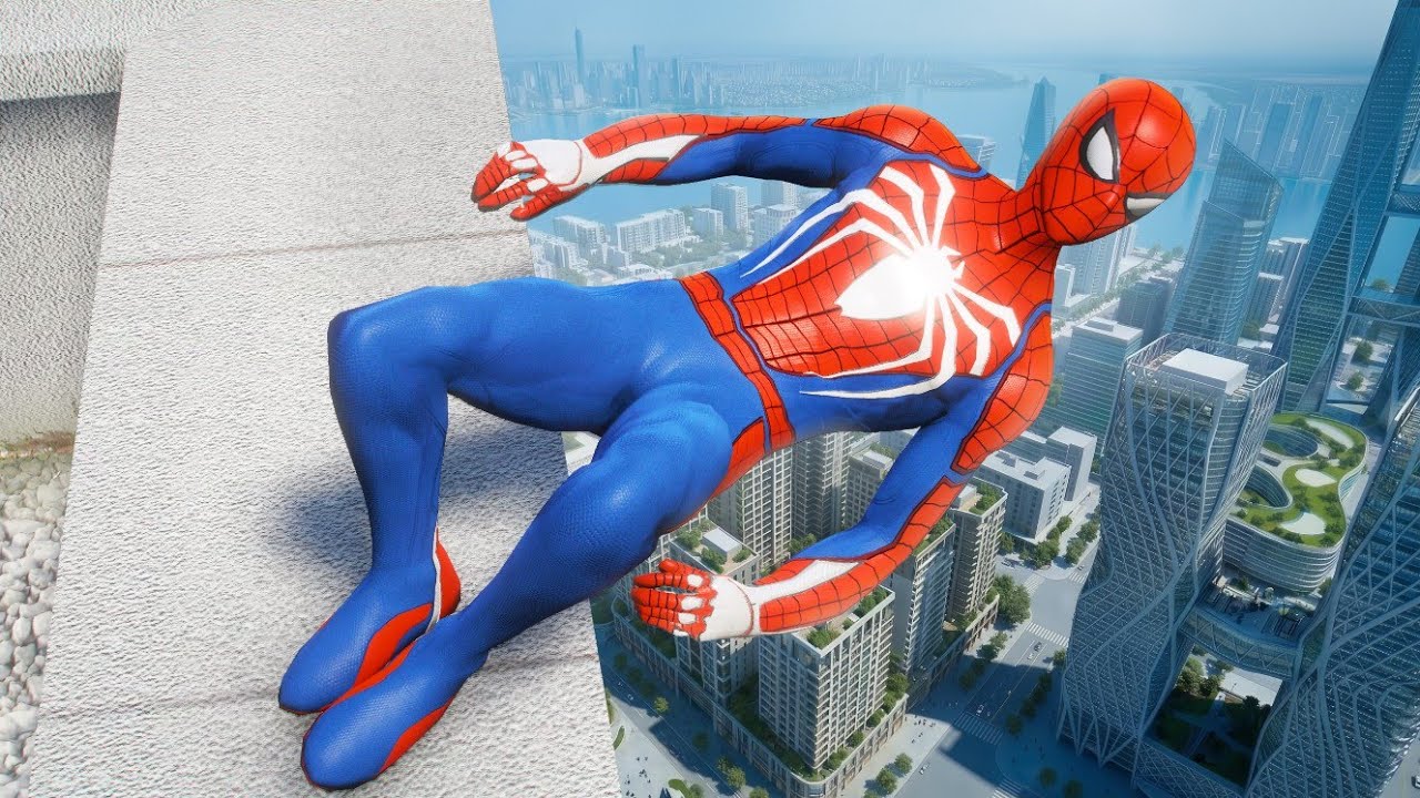 SPIDERMAN CRAZY JUMPS/FALLS #18 (Spider-Man GTA 5 Fails)