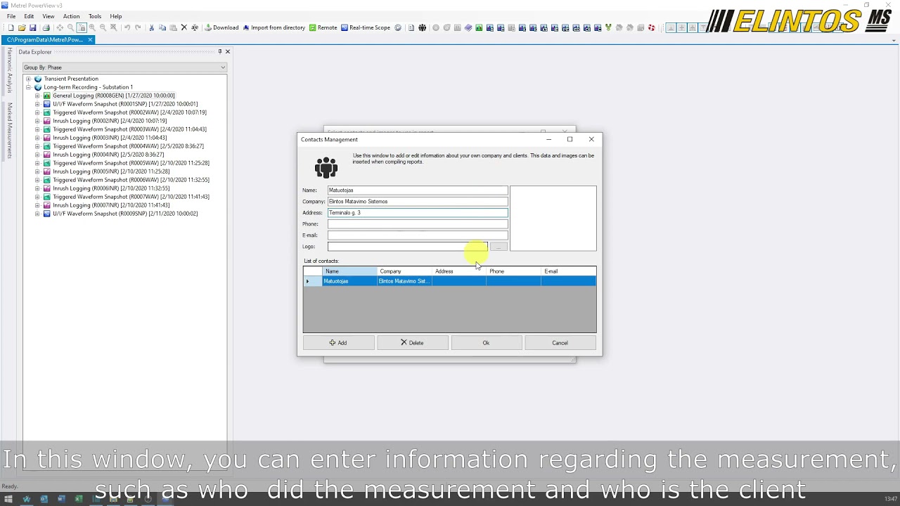 Report generation using Metrel PowerView
