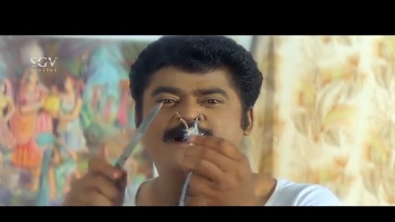 Jaggesh Comedy - Jaggesh Destroys The Fridge | Dudde Doddappa Kannada Movie Scene