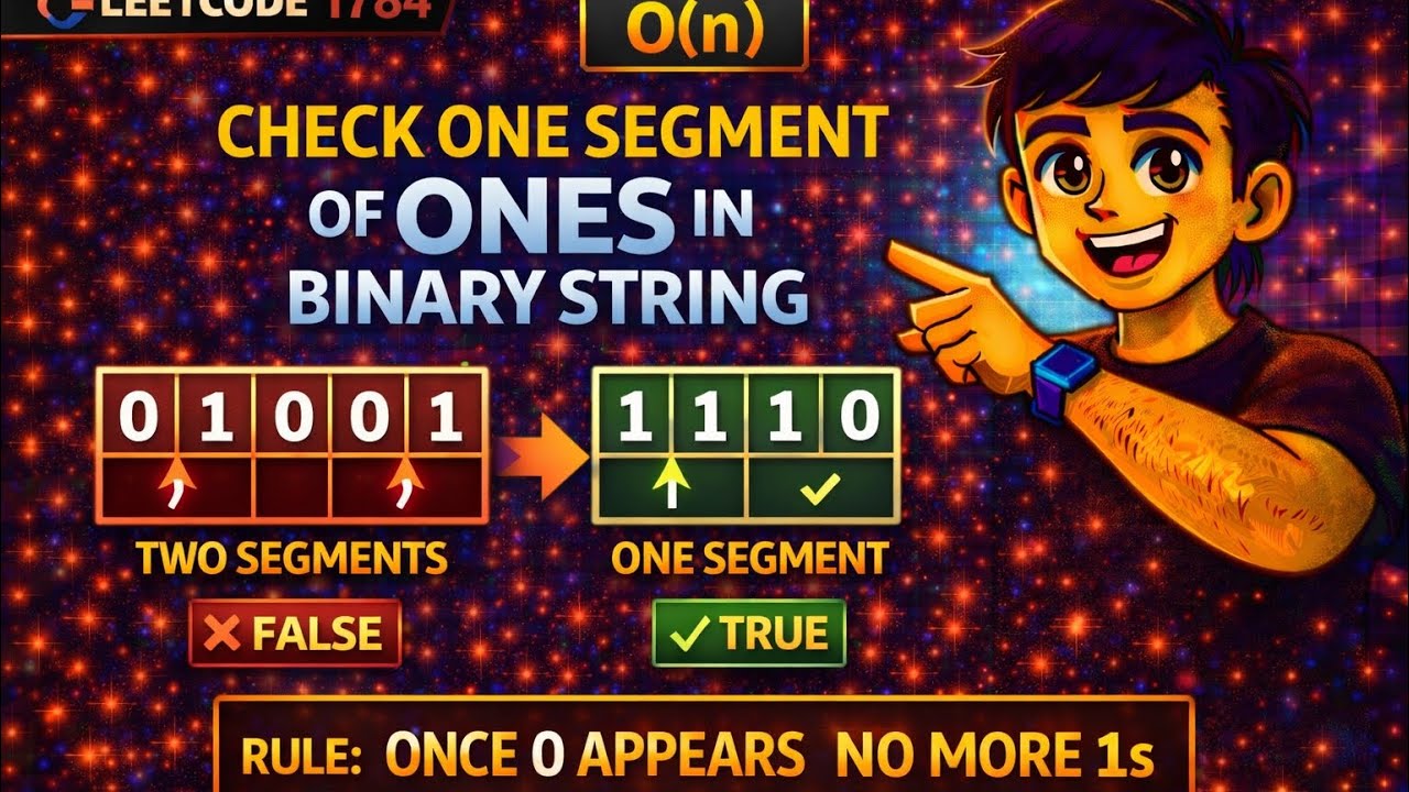 LeetCode 1784 | Check if Binary String Has One Segment of Ones 🔥| Easy O(n) Trick