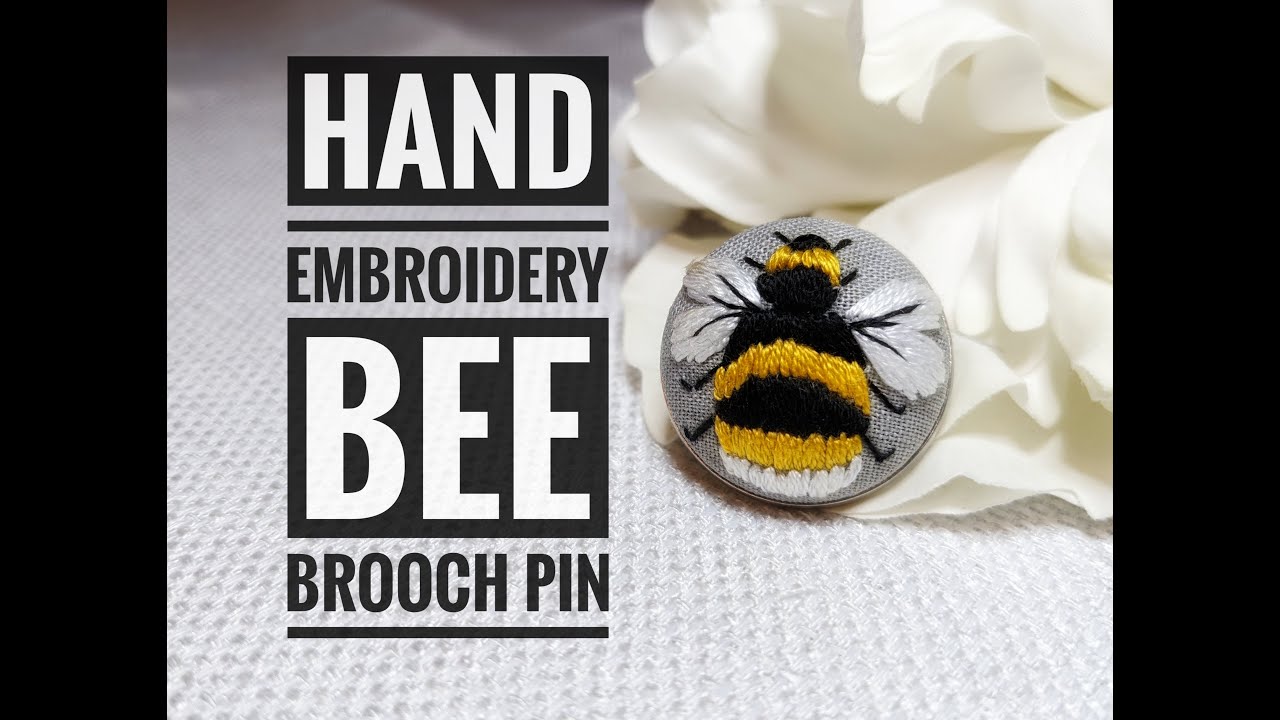 Hand Embroidery Bee Brooch