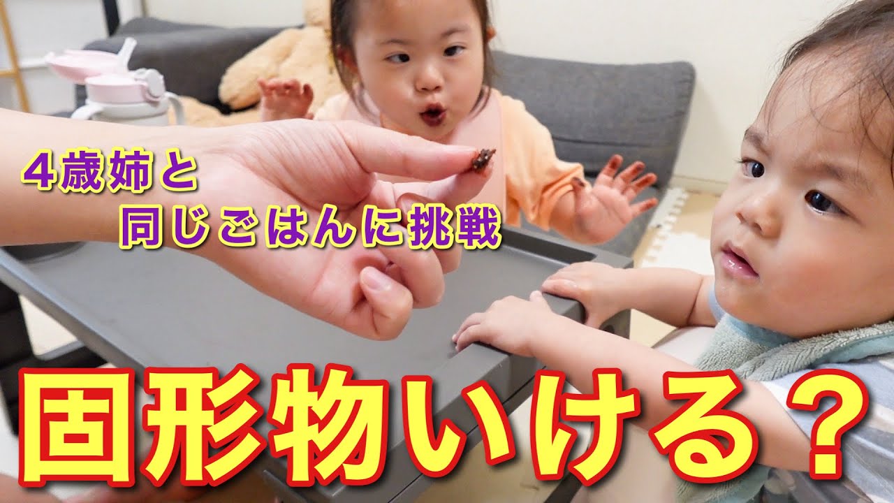 1歳弟が初めて4歳姉と同じごはんにチャレンジしてみた結果…