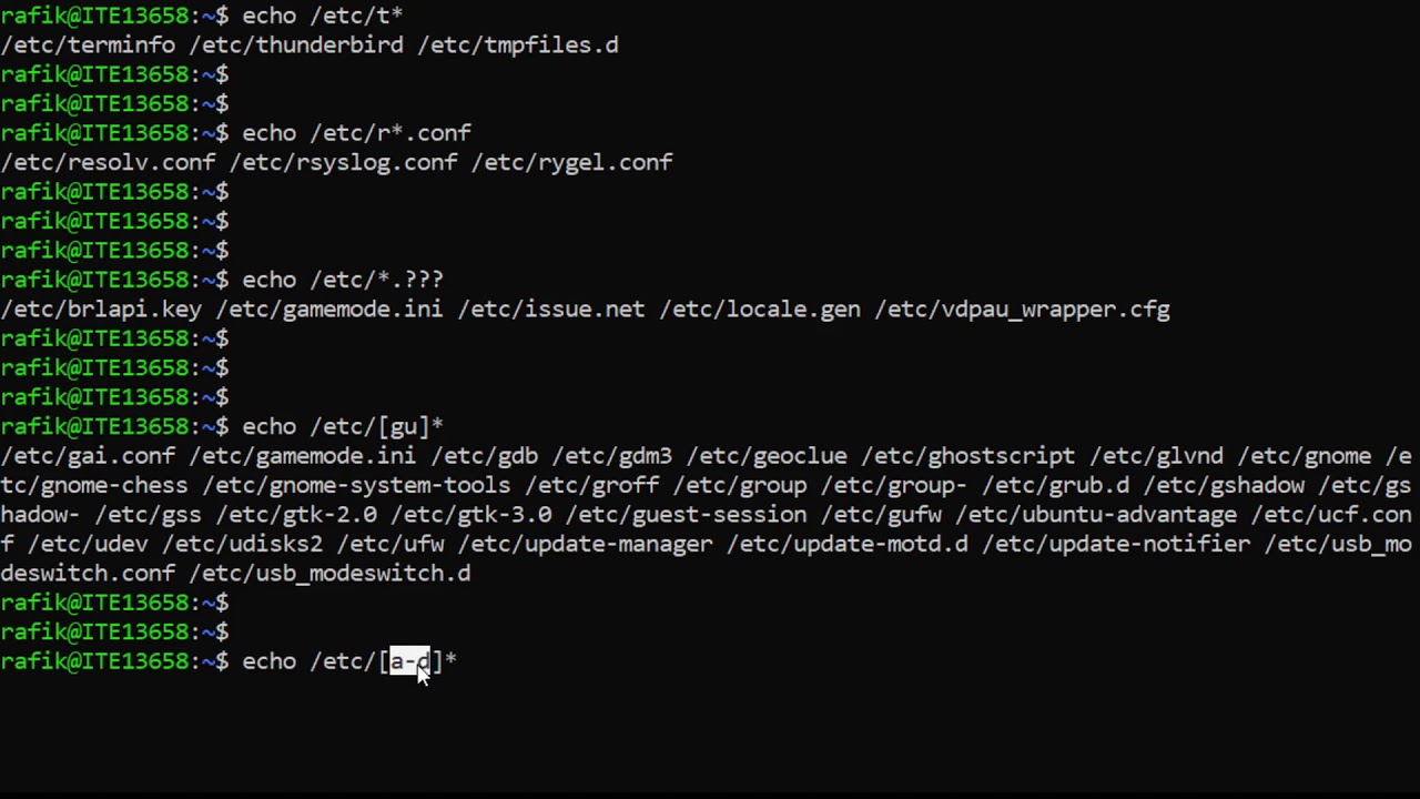 3 - Globbing, Quoting, and Control Statements - Linux Course