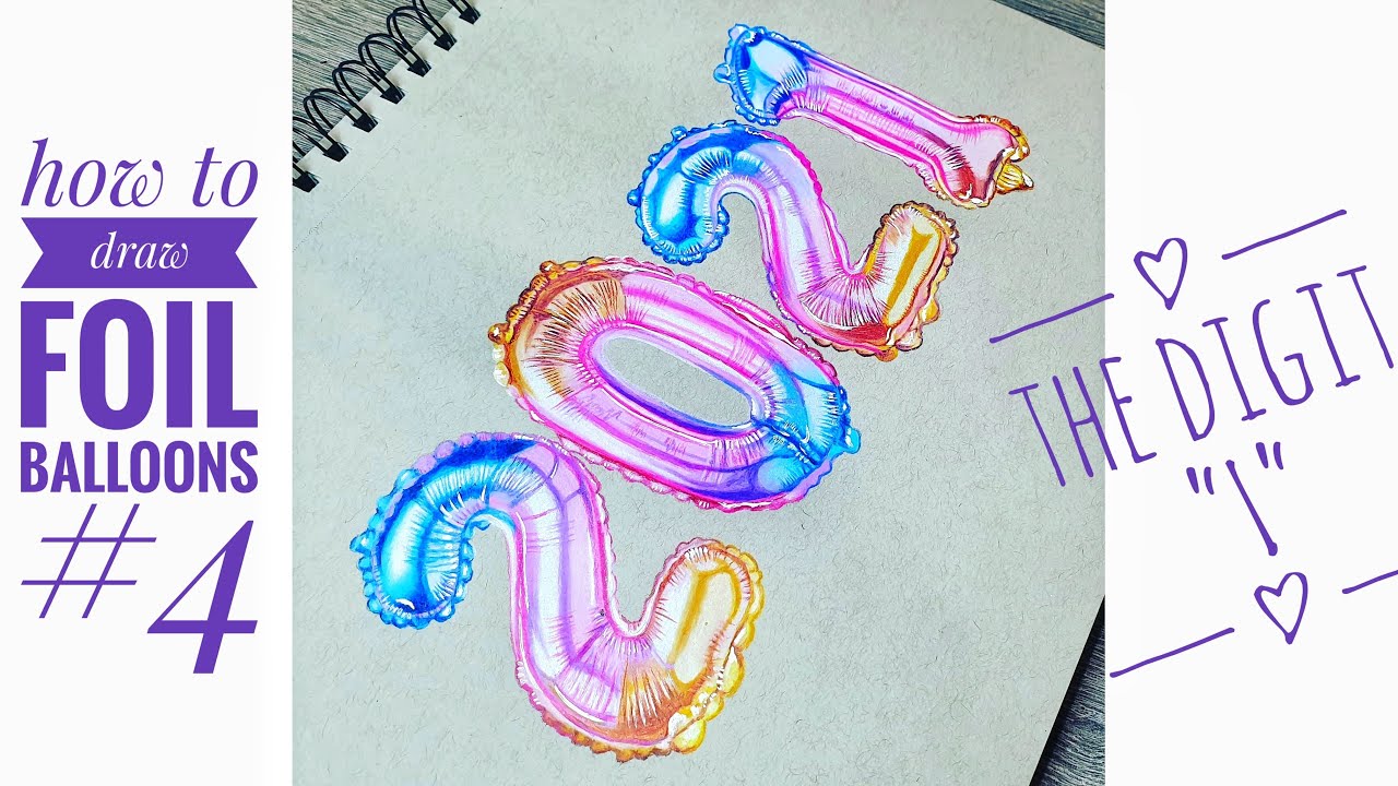 how to draw a foil balloons #4 | realistic drawing tutorial for begginers
