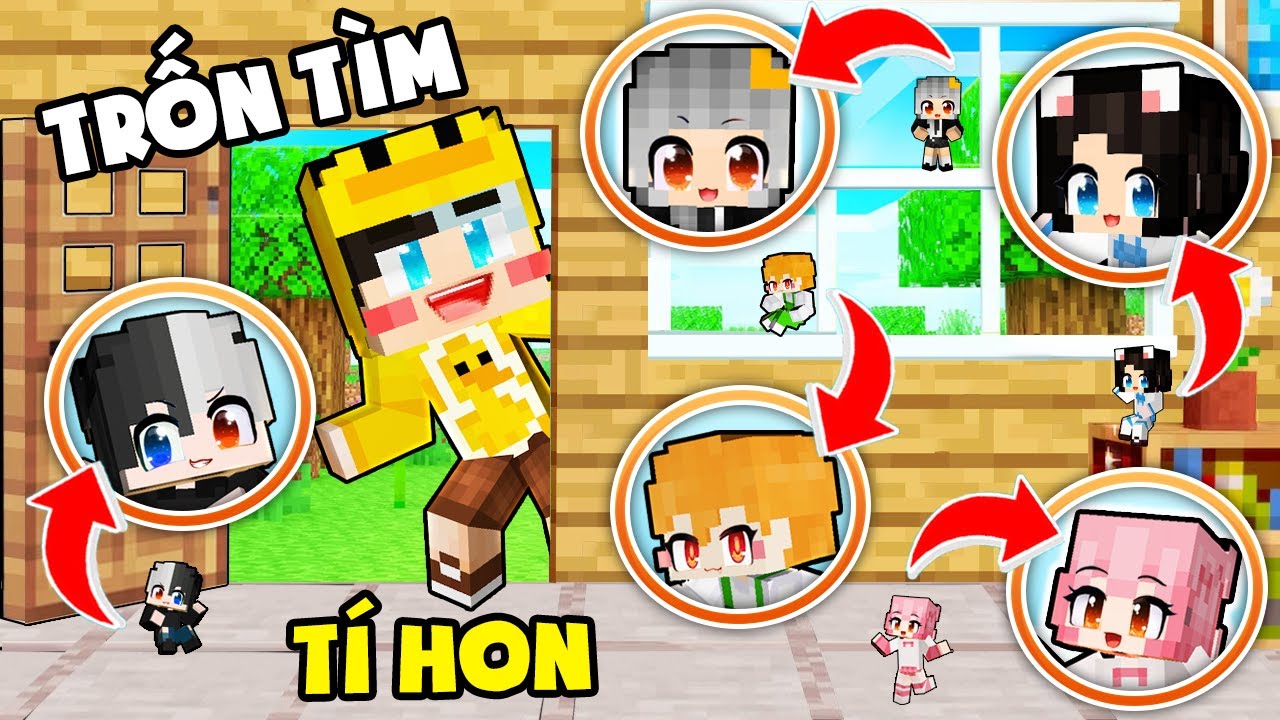 Mister Vịt thử thách trốn tìm TÍ HON ăn mừng 2 triệu sub trong Gaming House Hero Team Minecraft !