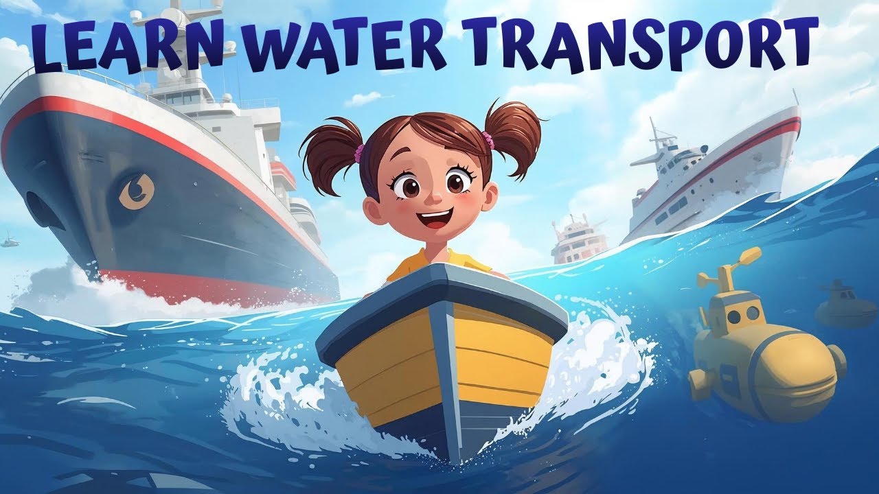 Водный транспорт для детей 🚢 Лодки, корабли и подводные лодки: объяснение | Весёлое обучающее видео