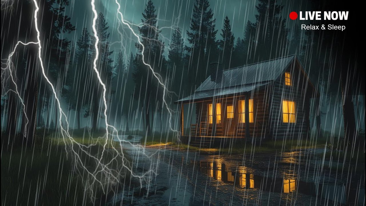 🔴 Live Gentle Rain & Soft Thunder Sounds 🌧️ Drift Into Deep Sleep Naturally - Stress Relief