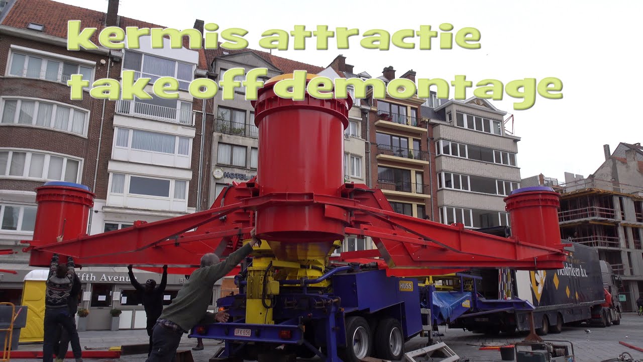 Kermis attractie take off demontage