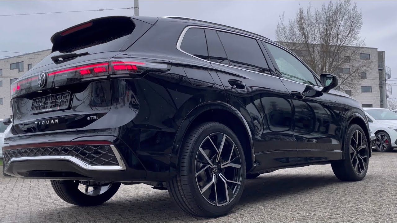 Volkswagen NEW Tiguan R-Line 2024 Deep Black Pearl 20 Inch Leeds Walk Around & Detail inside
