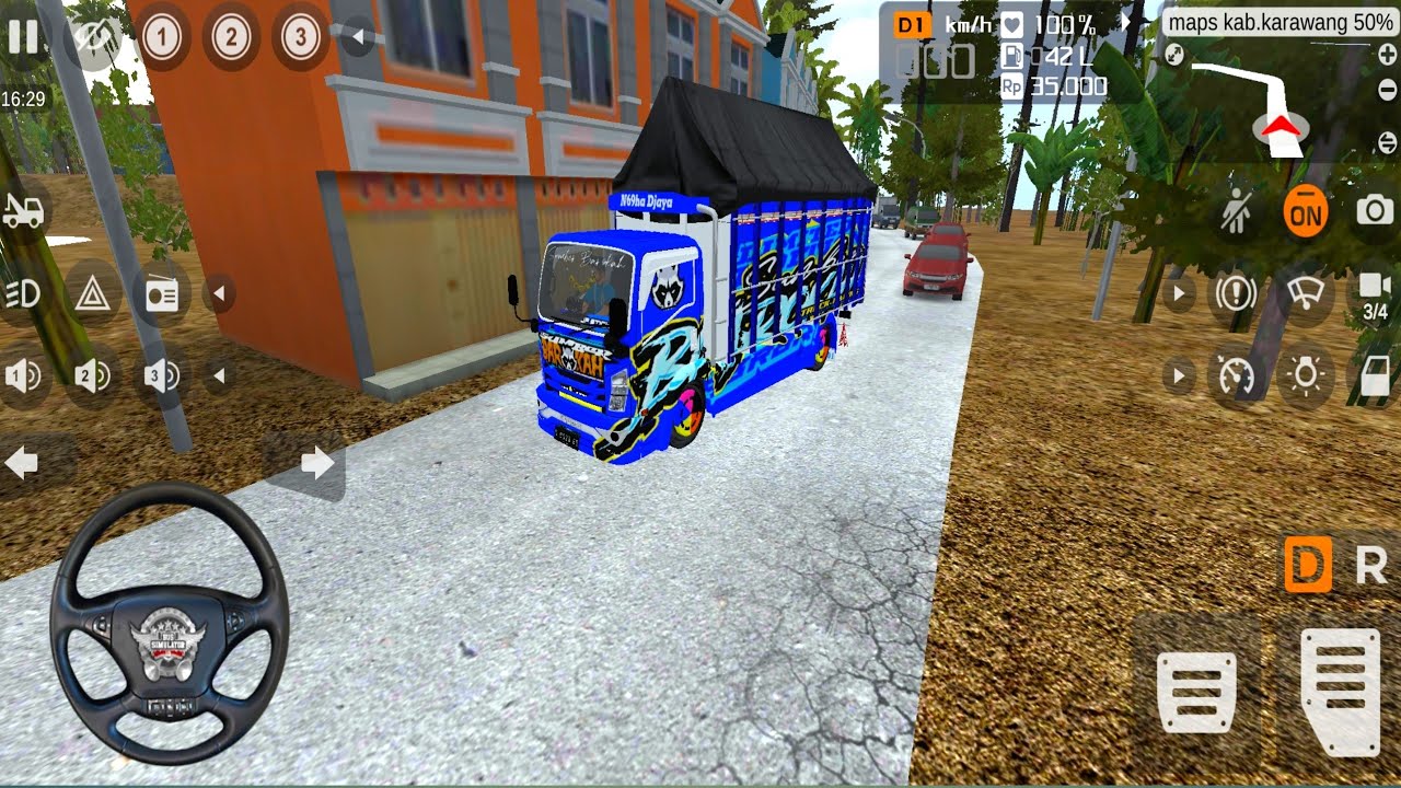Waw Mobil Truck Di Jalan Penduduk Karawang | Mod Mobil Mobilan Simulator