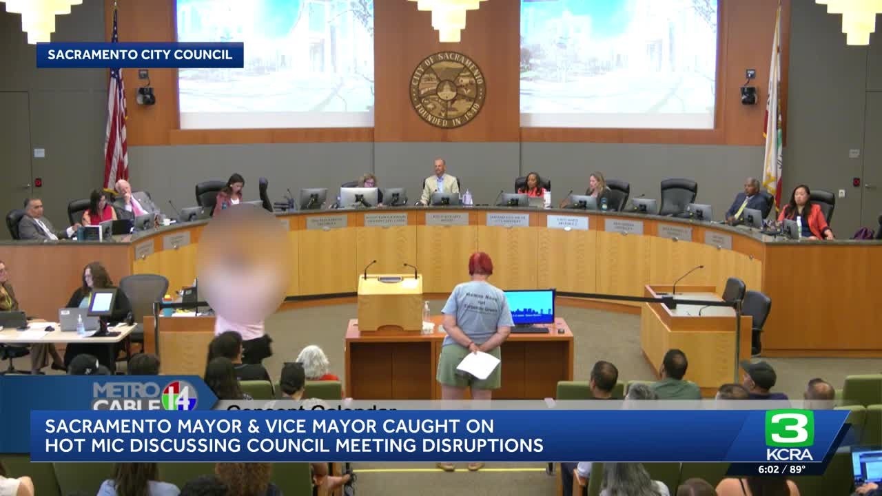 Sacramento mayor and vice mayor caught on hot mic discussing city council meeting bans, law exper...