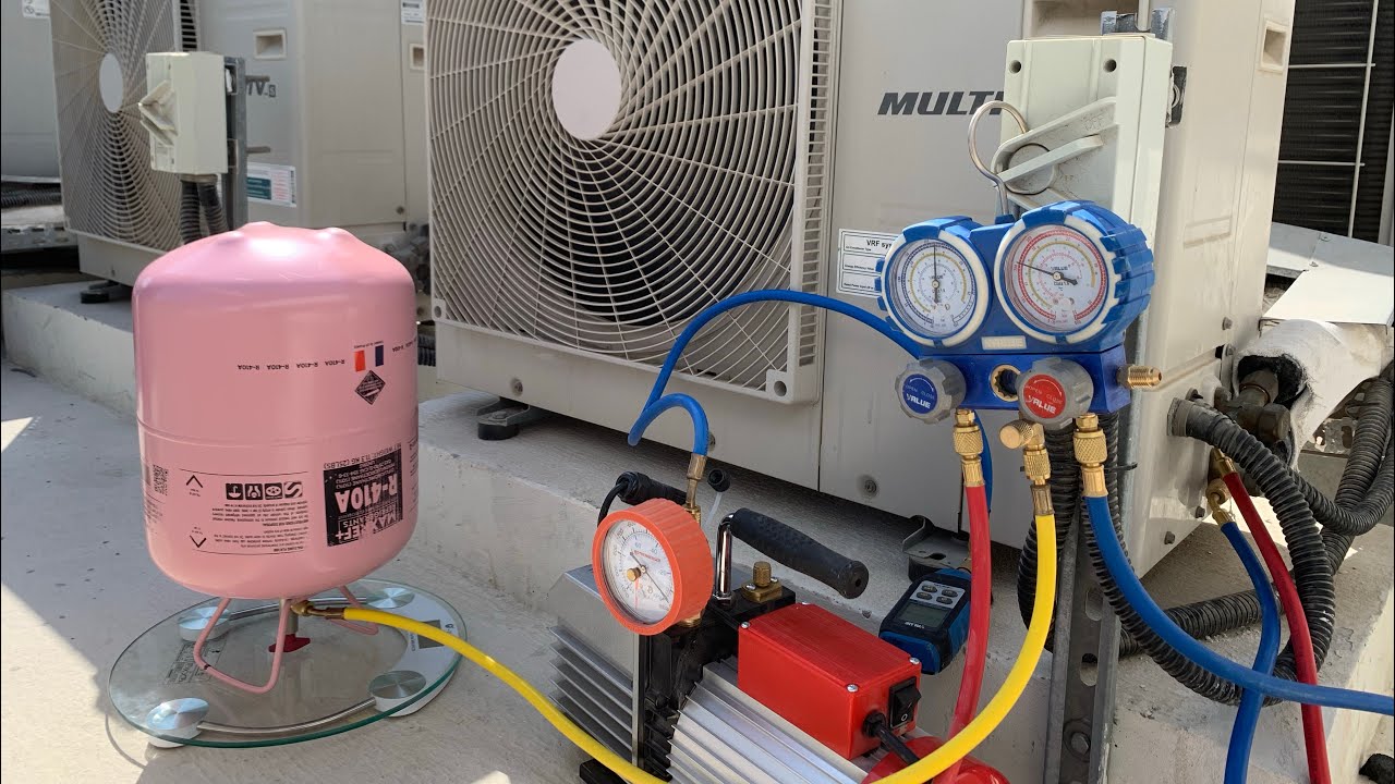 AC Unit | Vacuuming upto 500 Microns | Refrigerant Charging R410a | LN Key Opening