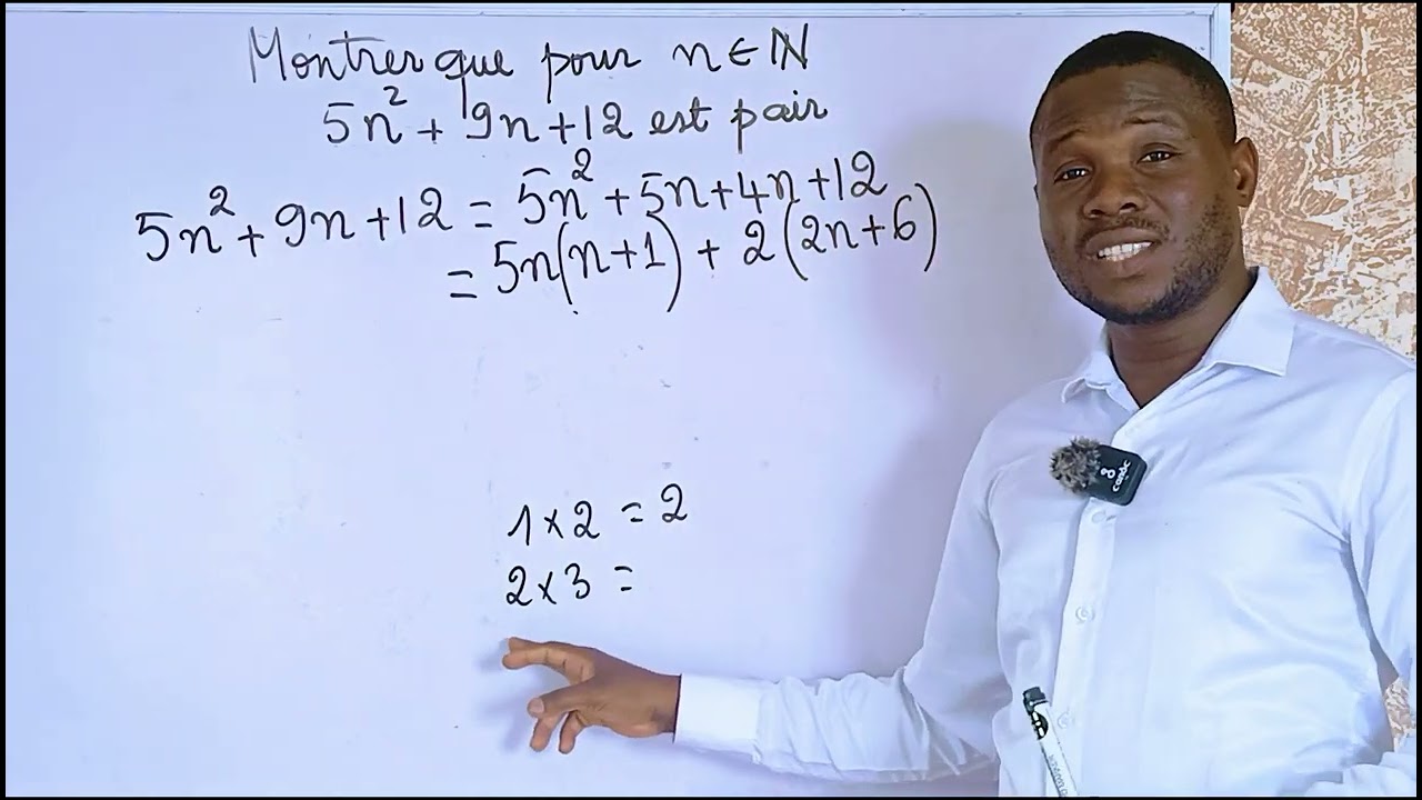 Montrer que 5n²+9n+12 est pair 