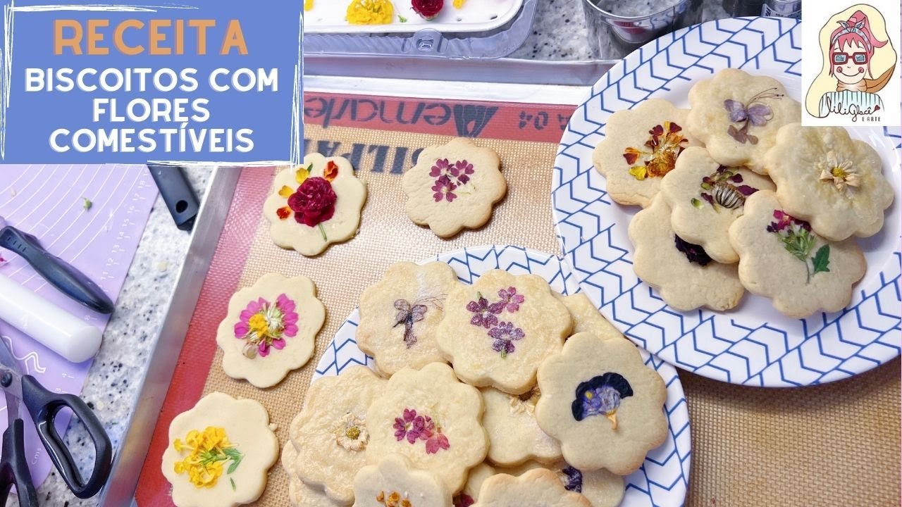 Biscoitos com Flores Comestíveis