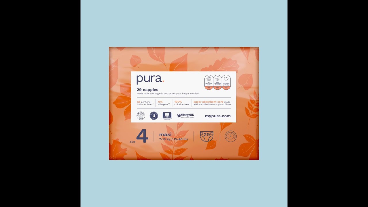 Pura Eco-friendly Nappies Size 4 (7-18 kg / 15-40 lbs)