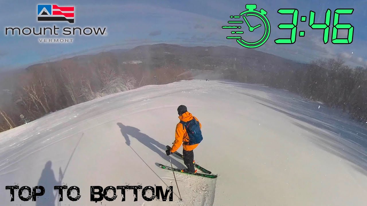 Skiing Mt Snow, VT Top to Bottom in 3 Min 46 Secs