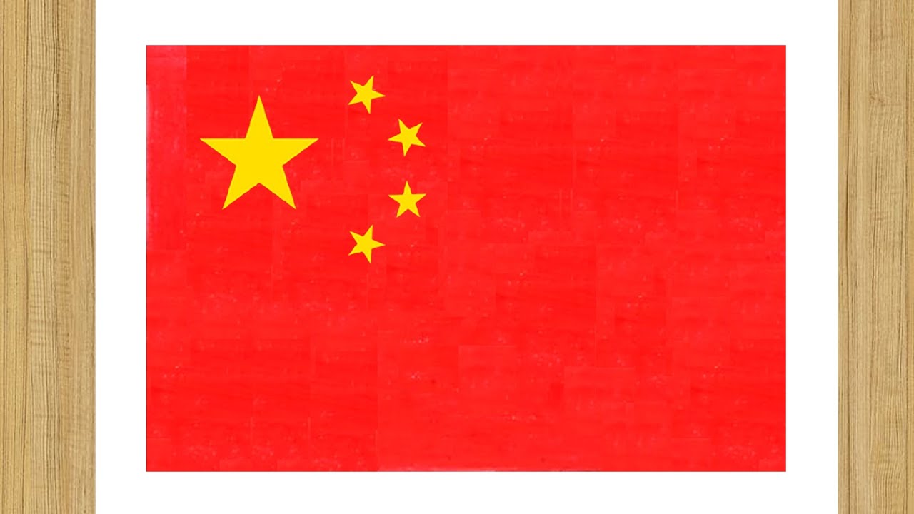 China Flag Drawing Easy | How to Draw the Flag of China | Chinese Flag | .. 中国国旗画法 🇨🇳  画中国国旗