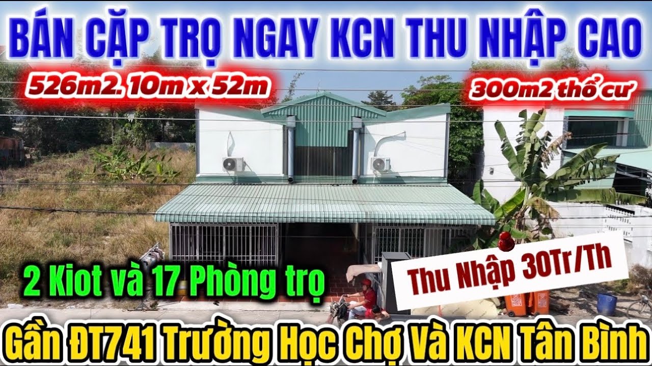 Bán Cặp Trọ Thu Nhập Cao Giá Cực Rẻ 5.1 Tỷ Ngay ĐT741 Trường Học Chợ Và KCN Tân Bình 