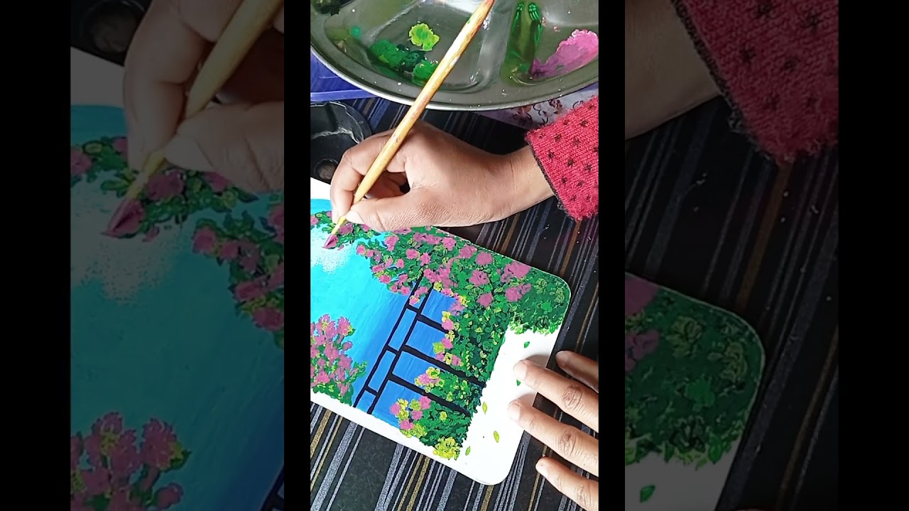 #AstheticPainting🎨🌿🖼#Full video how to do paintings🎨