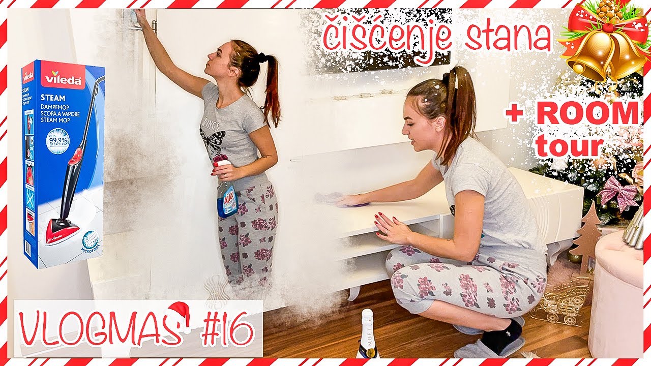 Čišćenje stana | room tour | parni čistač podova | VLOGMAS #16