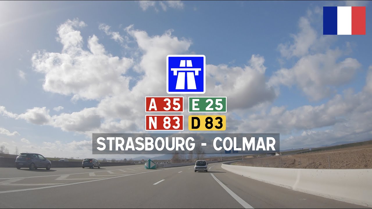 Driving in France: Autoroute A35 E25 from Strasbourg to Colmar