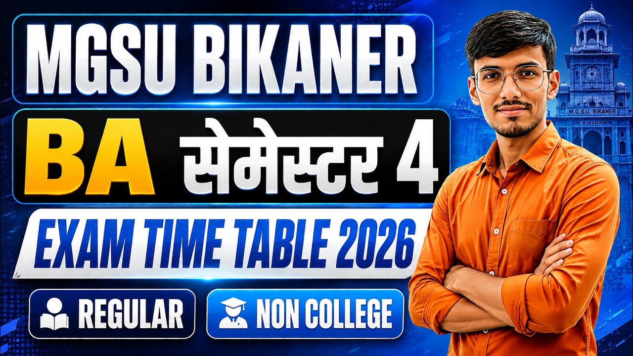 BA Semester 4 Exam Time Table 2026 Released | Regular & Private | MGSU Bikaner | Bikaner Mitradhya