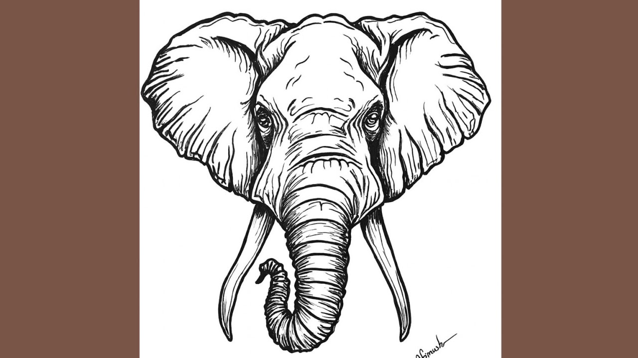 Detailed Elephant Sketching Tutorial/সহজে হাতি আঁকা | Using Gel Pen & Marker