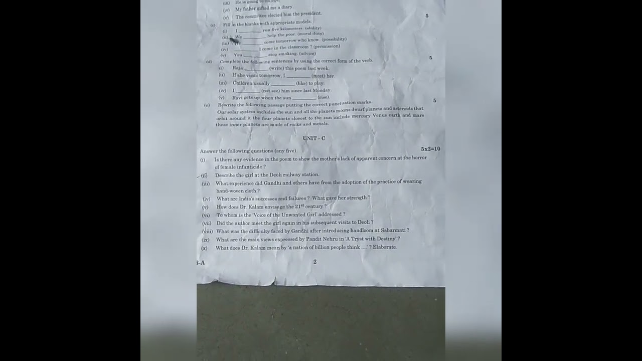 BA FIRST YEAR EXAM 2022 GENERAL ENGLISH PAPER #shorts #viral #