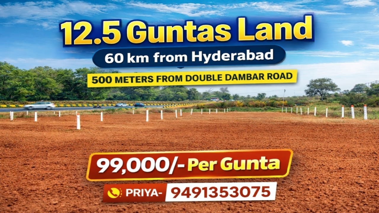 Priya:9491353075||Near Gajwel||99,000/- per Gunta||12.05 Guntas Agriculture land sale #agriculture