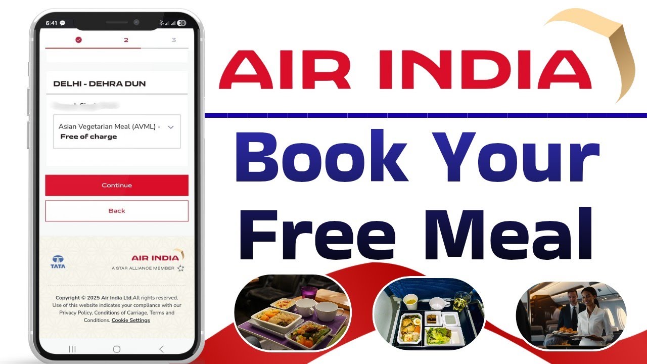 Air India free meal ll how to book meal in air India flight ll air India meal kaise book kare
