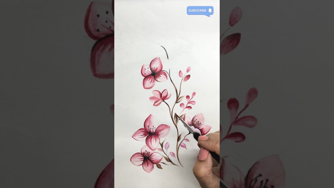 EASY Relaxing! Water Art technique #art #drawing #flowers
