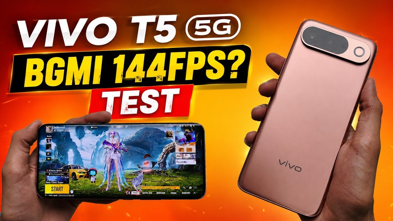 Vivo T5 5G BGMI 144FPS? Test With FPS Meter ⚡ Heating,Gyro and Battery Test