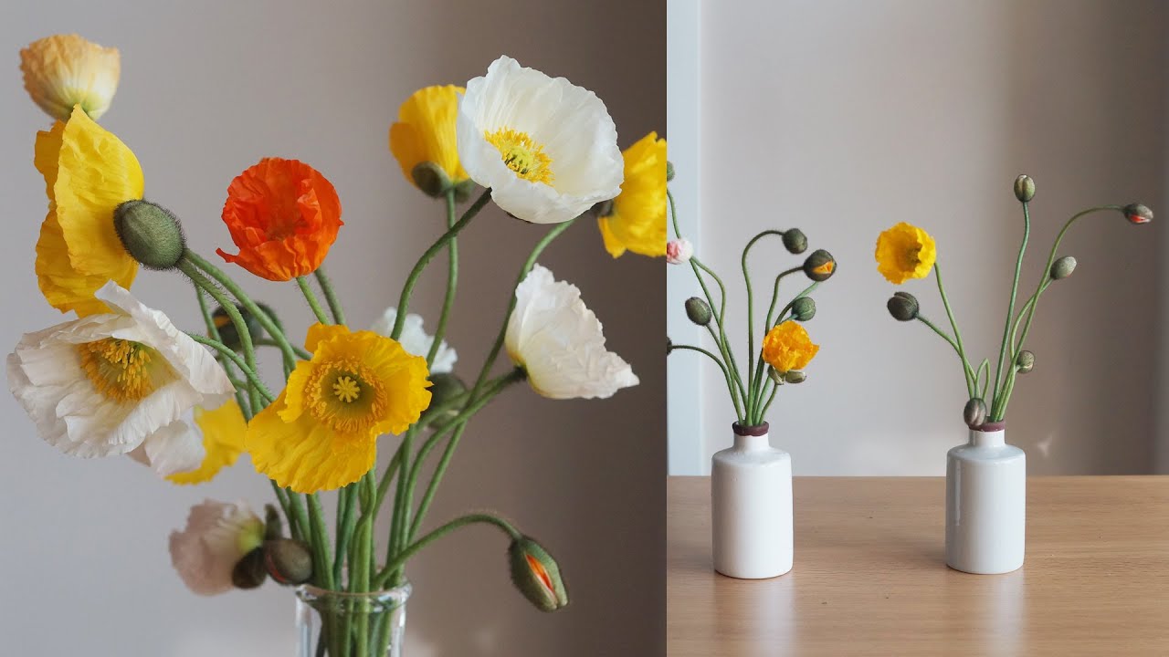 [꽃꽂이] 뽀삐(양귀비) 화병꽂이 / [Home Decoration] Poppy flower arrangement