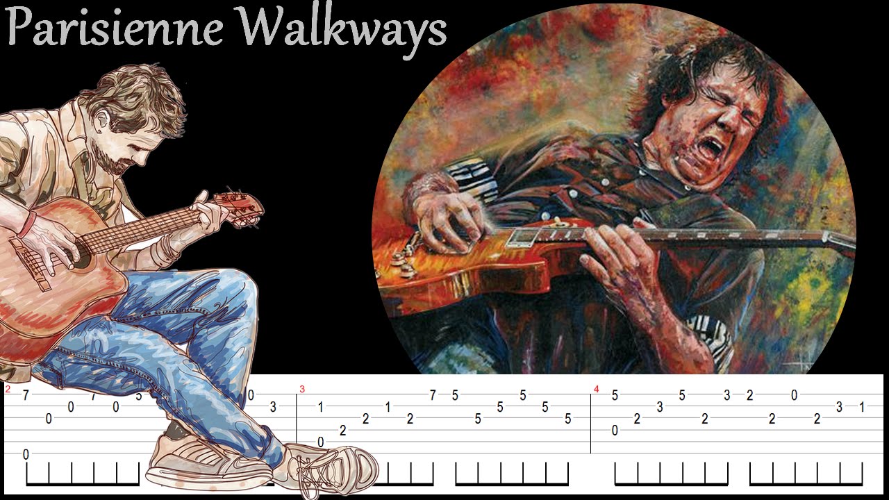 Parisienne Walkways - Gary Moore - Fingerstyle - tab and tuto guitar