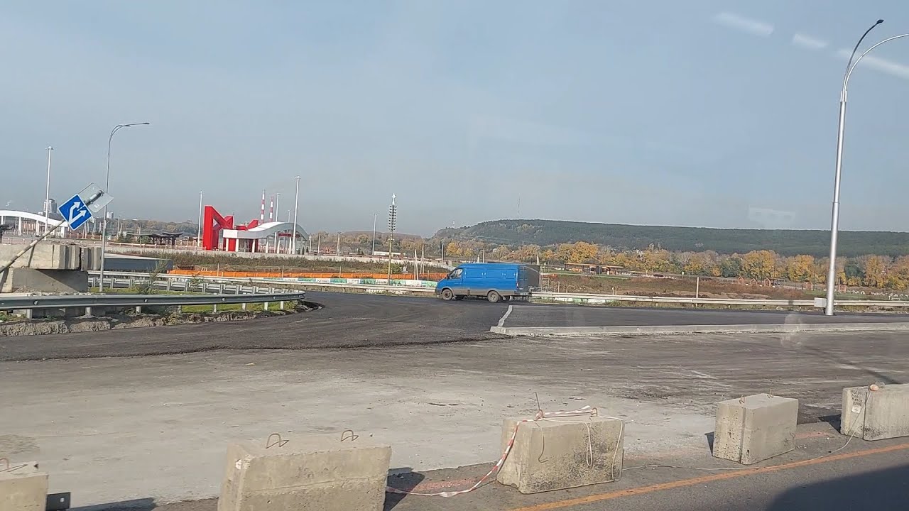 Кемерово, поездка по ремонтируемому Кузбасскому мосту 23.09.2025 (борт № 397) в сторону пр. Шахтёров