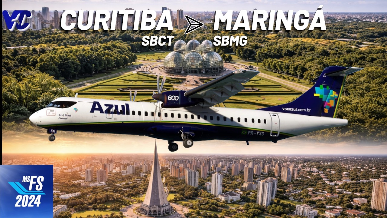 FLIGHT SIMULATOR 2024 | CURITIBA a MARINGÁ de ATR 72-600 da AZUL ✈️