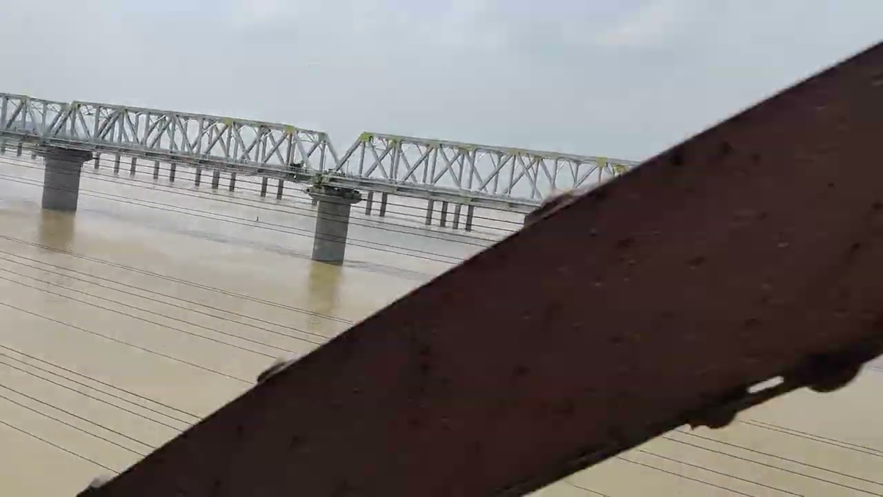 In railway water crossing Ganga jamuna