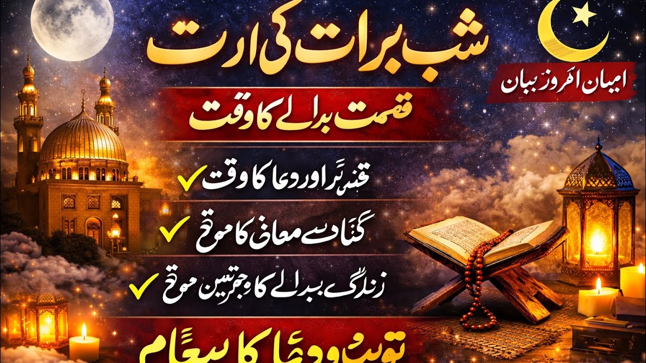 Shab-e-Barat Ki Raat: Qismat Badalne Ka Waqt 🌙 | Tauba Aur Dua Ka Paigham
