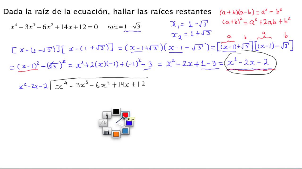 Álgebra Superior - Raíces de polinomio conociendo una raiz irracional (factores lineales)