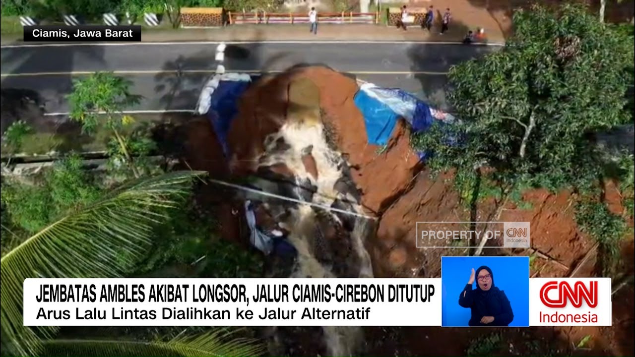 Jembatan Ambles Akibat Longsor, Jalur Ciamis&ndash;Cirebon Ditutup