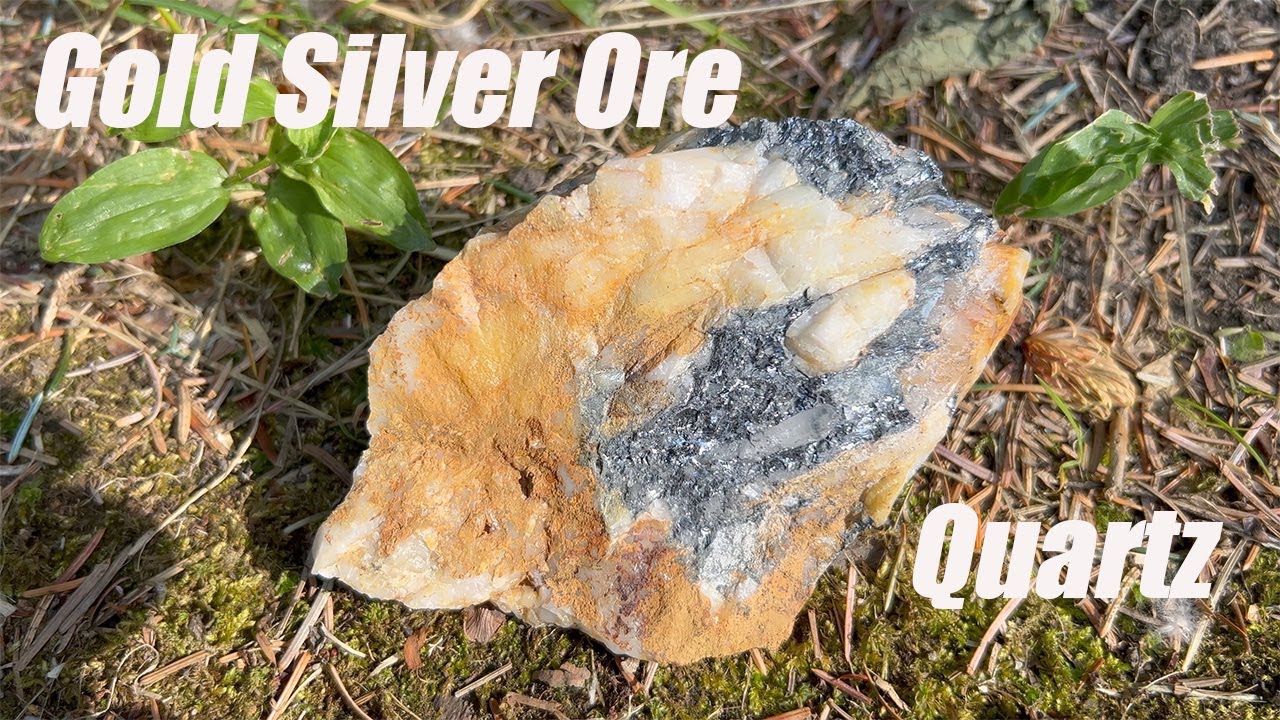 Gold Silver Ore at an Old Abandoned Mine. Quartz, Galena, Arsenopyrite, Sphalerite